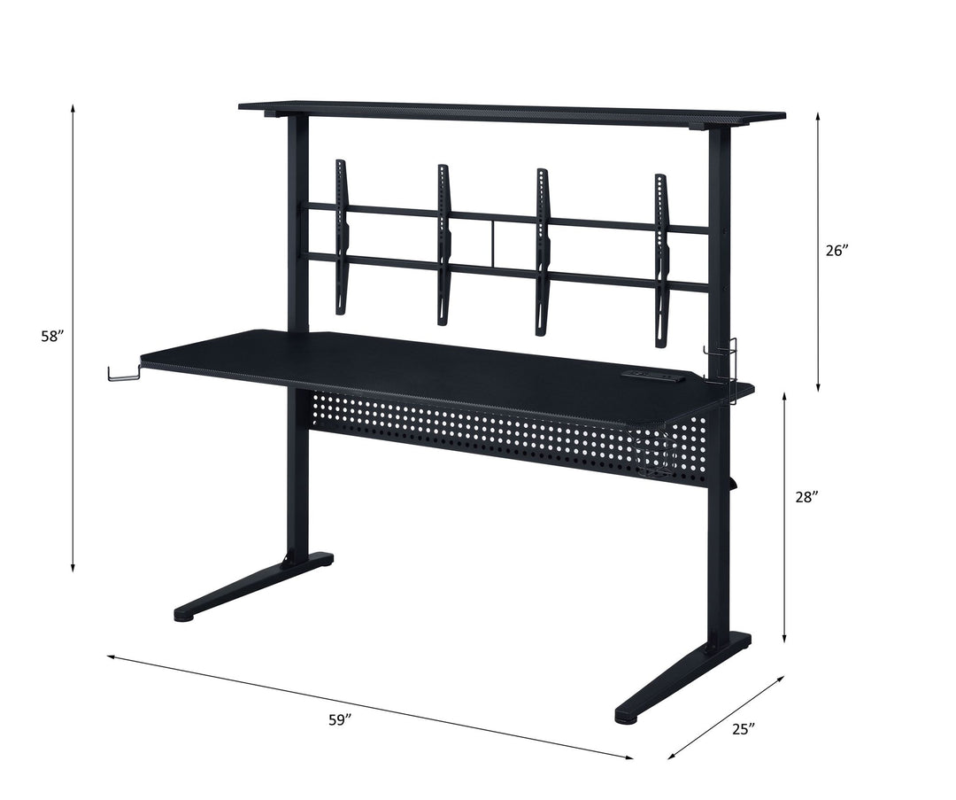 Canzi Gaming Desk W/USB – line drawing
