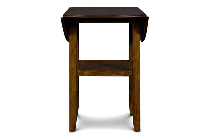 Gia 3 Pc 42" Counter Drop Leaf Table &amp; 2 Chairs-Brown