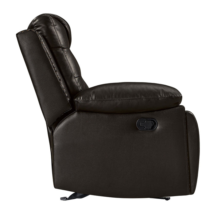 Nikko Console Loveseat W/ Dual Recliners-Brown