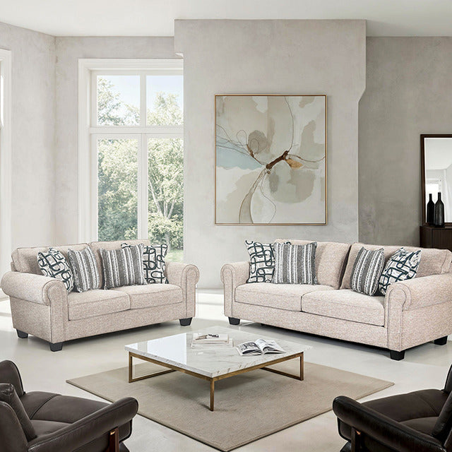 Viviani Sofa + Loveseat, Light Brown/Taupe - view 5