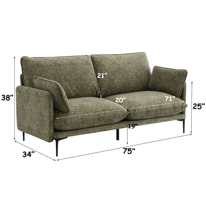 Dalton Sofa w/2 Pillows – dimensions diagram