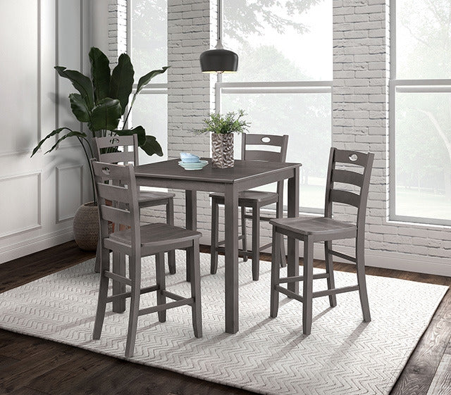 Lubbock 5 Pc. Counter Ht. Table Set, Gray - view 2
