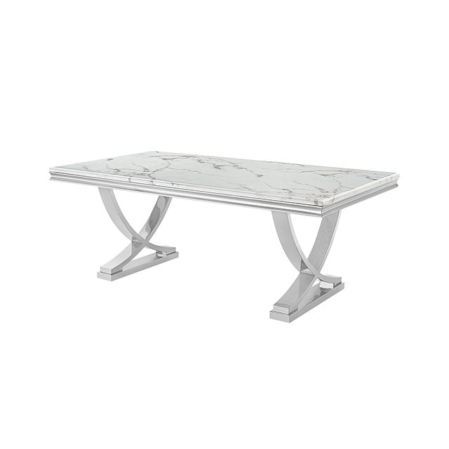 Wadenstil Dining Table, White/Chrome