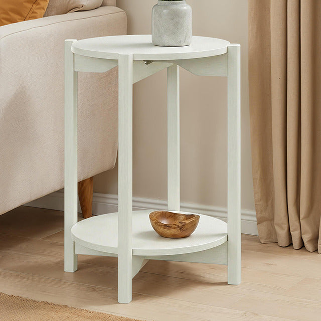 Hyde Round End Table, White - view 3