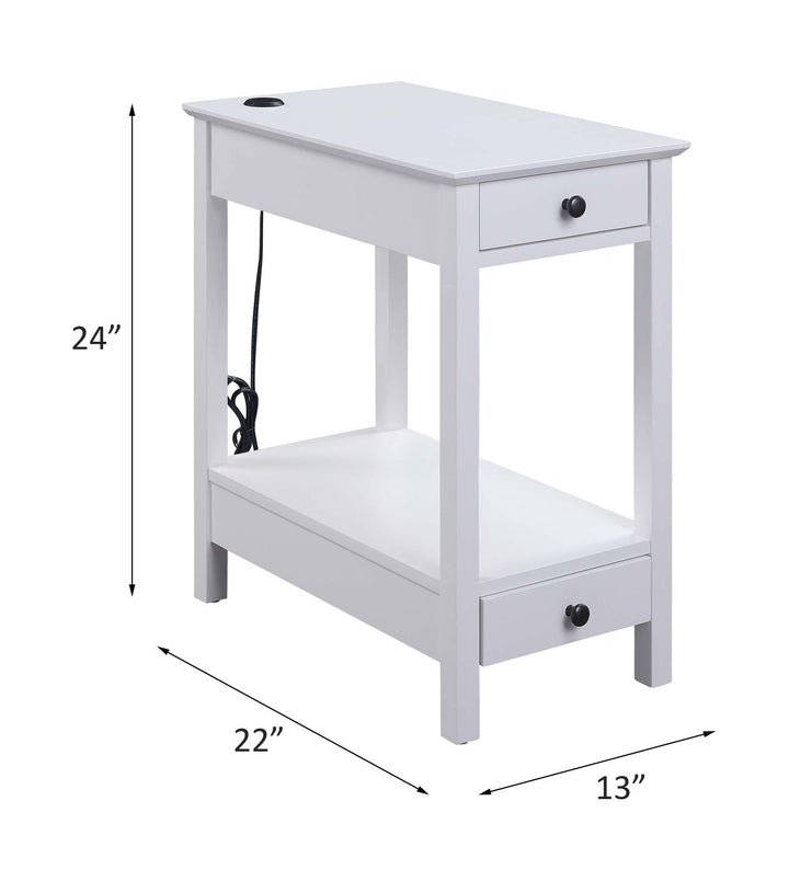 Byzad Accent Table W/USB – line drawing