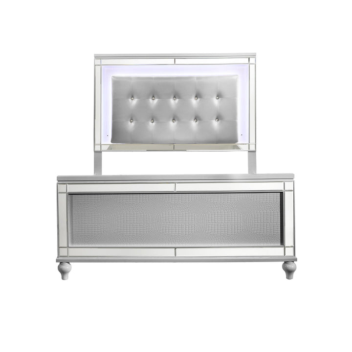 Valentino 5/0 Q Footboard &amp; Slats-Silver