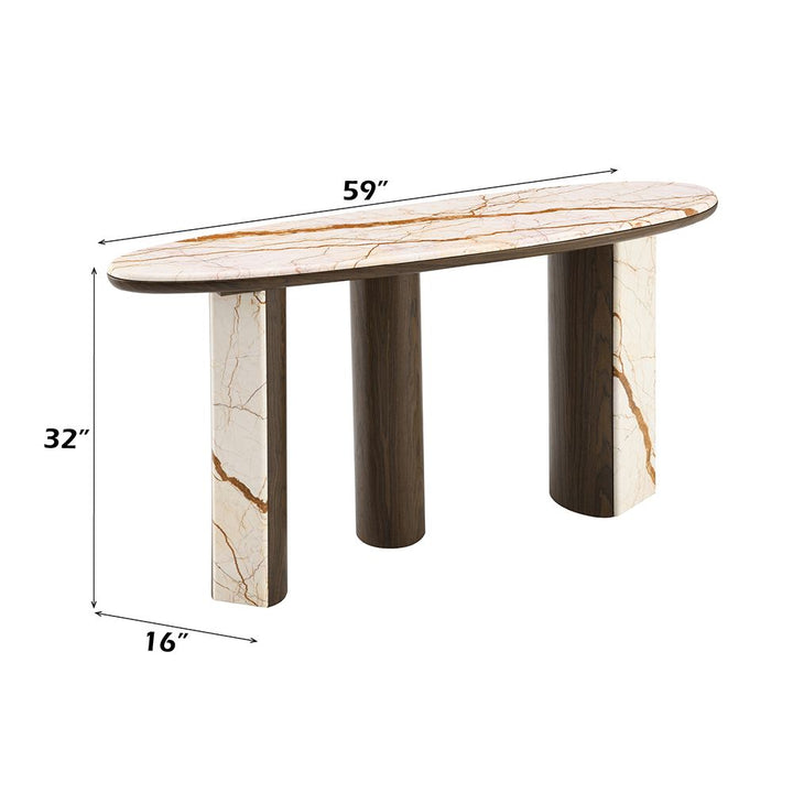 Haidar Console Table with Marble Top