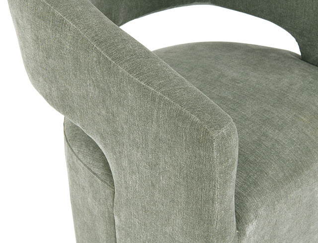 Tresa Arm Chair with Casters, Green - view 3