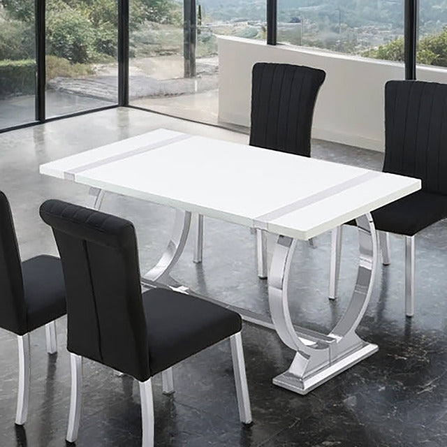 Holstebro 60" Dining Table, Silver/White - view 2