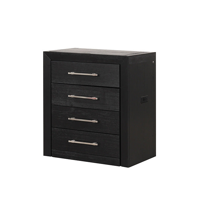 Ashbourne Bedside Vanity Set W/ Stool, Black