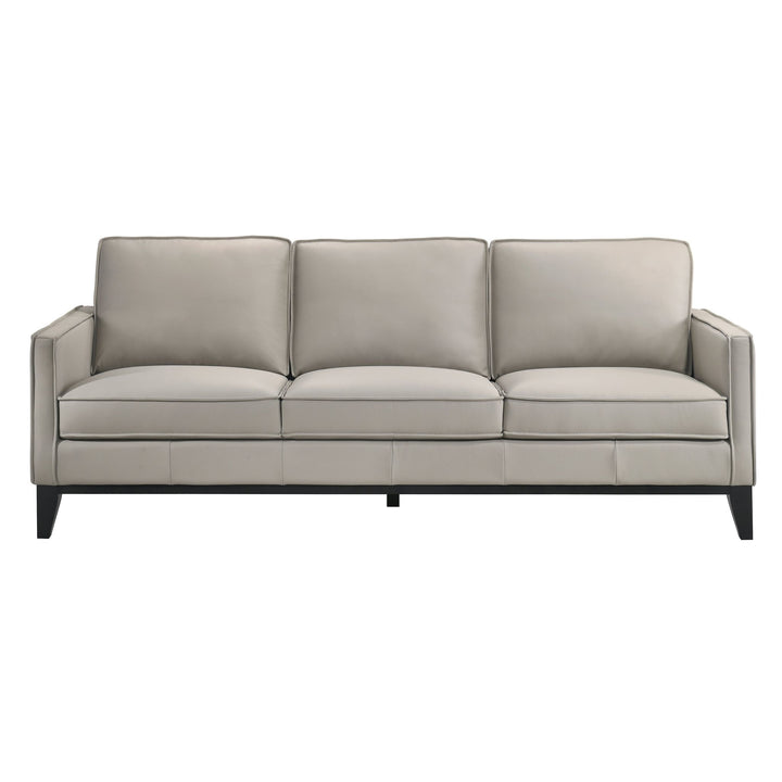 Aaron Leather Sofa-Mist Gray