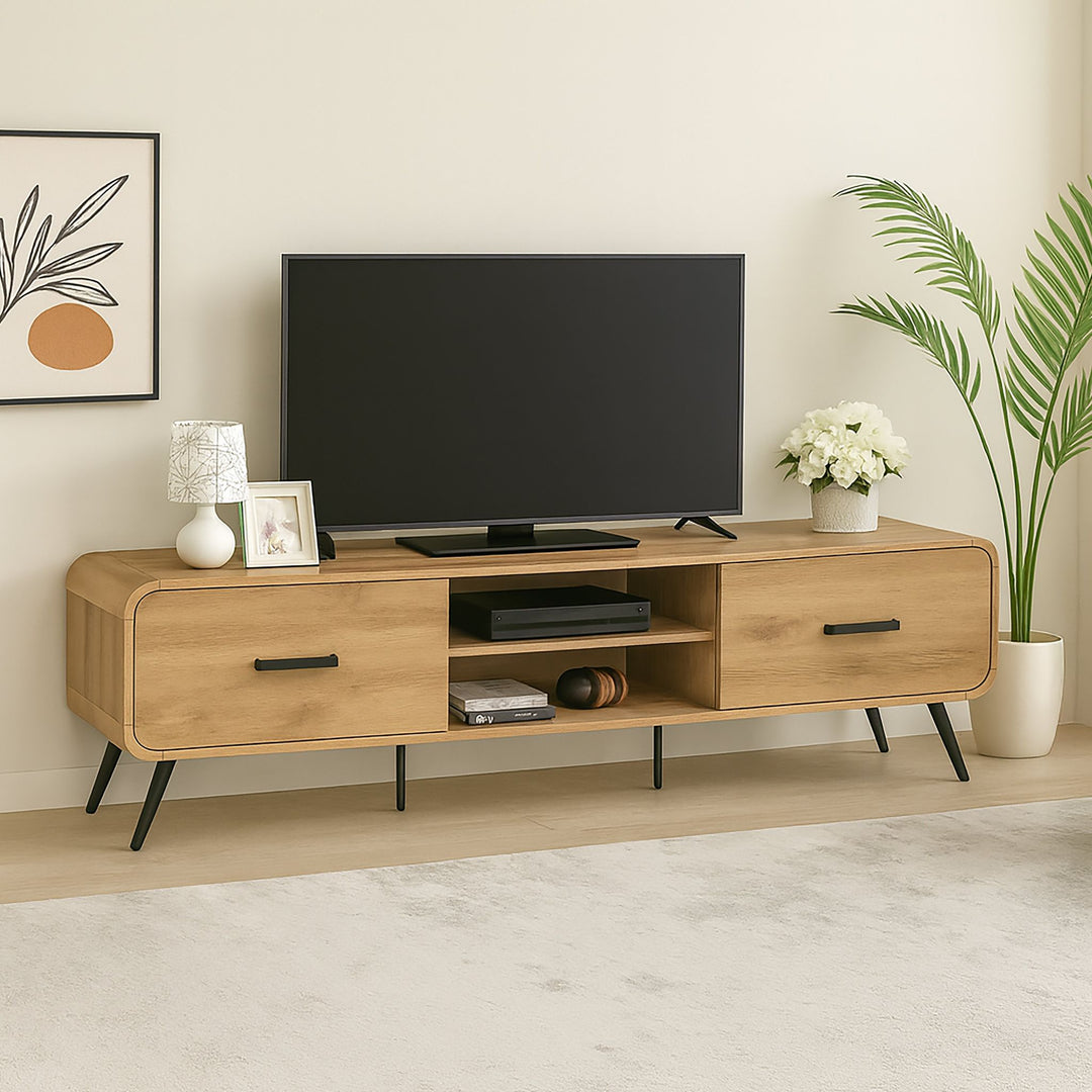 Rowan 71" Low Profile TV Console-Natural
