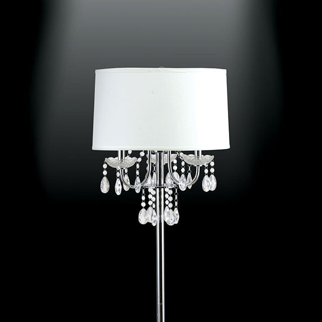 Jada Floor Lamp, White/Chrome