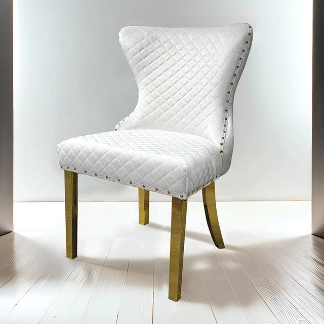 Portanova Gold Chair, White