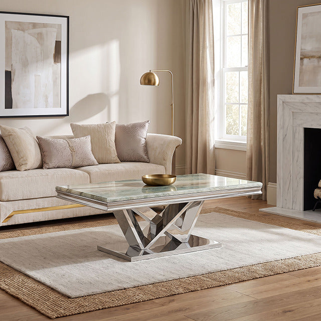 Villarsglane Coffee Table, Green/Chrome - view 3