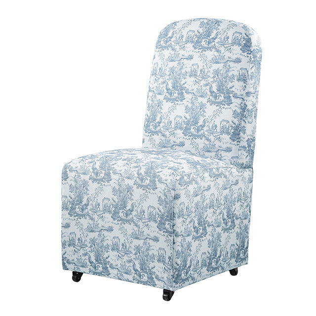 Canterbury Dining Chair, Toile De Jouy Light Blue/White