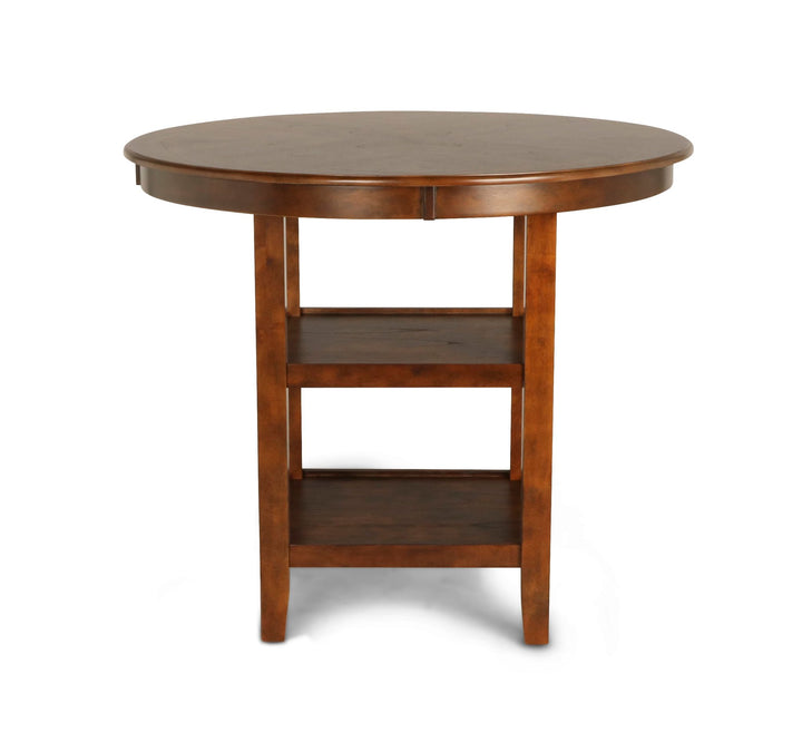 Gia 5 Pc 42" Round Counter Dining Table &amp; 4 Chairs-Brown