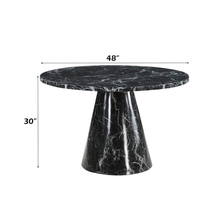 Hollis Dining Table W/Engineered Stone Top – dimensions diagram