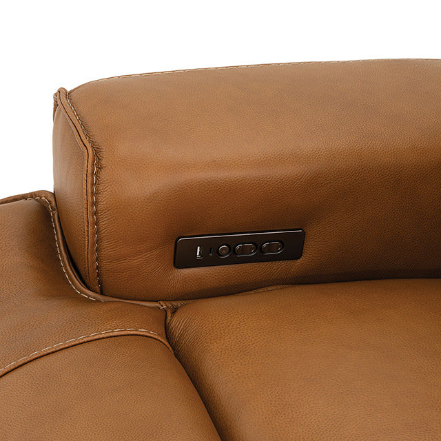 Dallas Oversized Power Sofa, Camel Brown - view 11