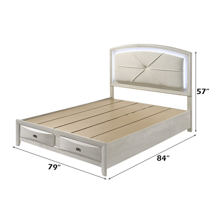 Ramondi EK Bed w/Storage &amp; LED – dimensions diagram