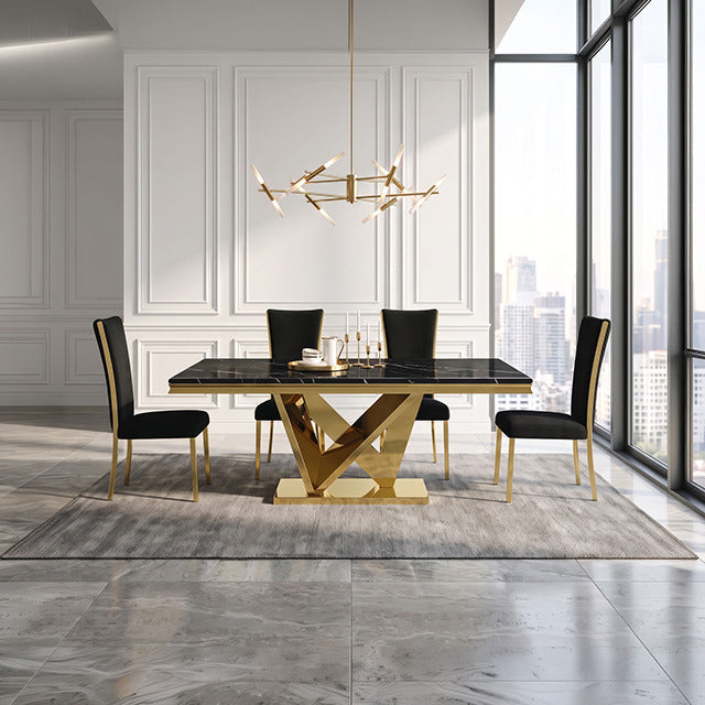 Valdevers Dining Table, Black/Gold - view 2