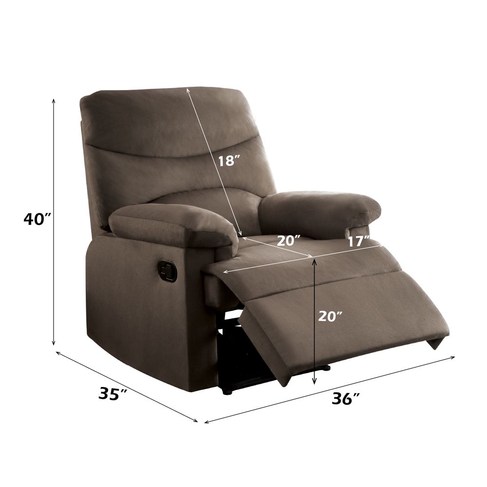 Arcadia Motion Recliner – dimensions diagram