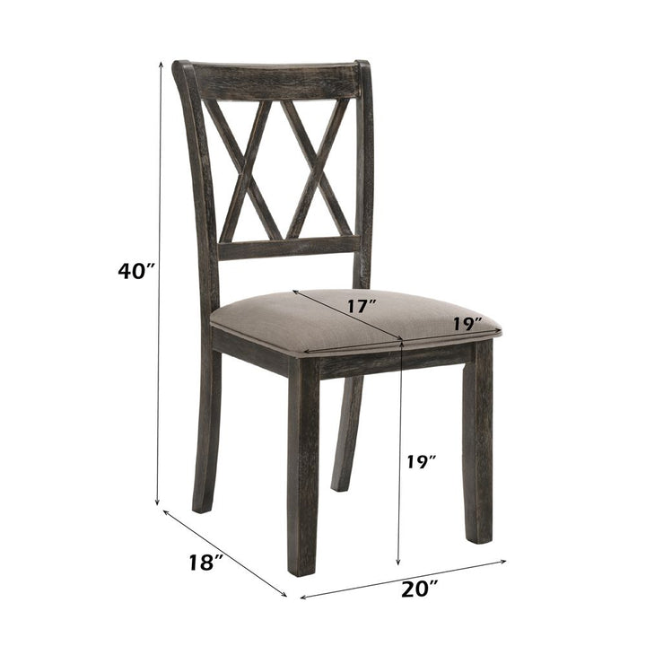 Claudia II Side Chair (Set-2) – dimensions diagram