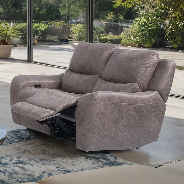 Demetrius Power Loveseat, Brown - view 2