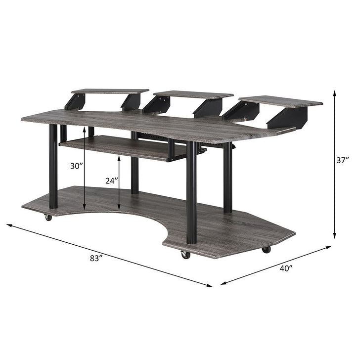 Eleazar 83" Music Studio Desk – line drawing