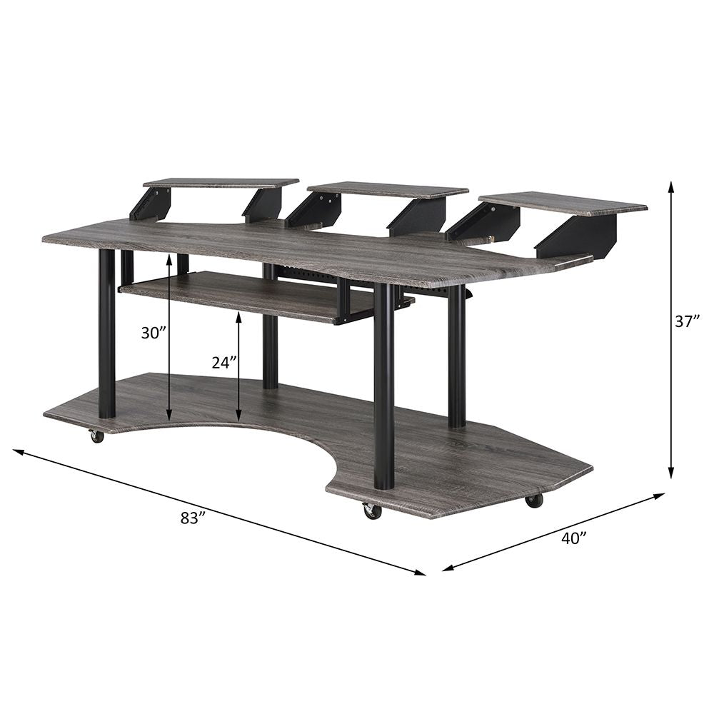 Eleazar 83" Music Studio Desk – line drawing