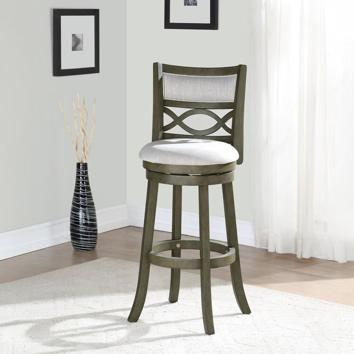 Manchester 29" Bar Stool W/fabric Cushions-Gray