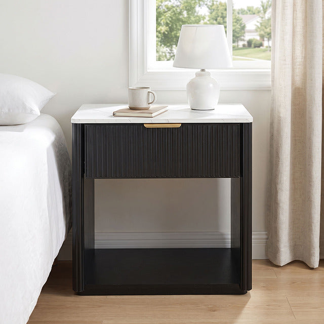 Gants Nightstand W/ Open Shelf, Black - view 7