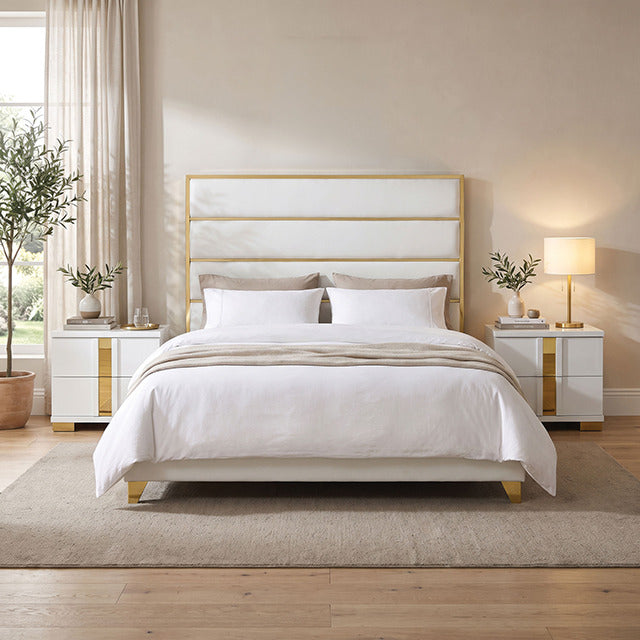 Andriola Bed, Gold/White - view 6