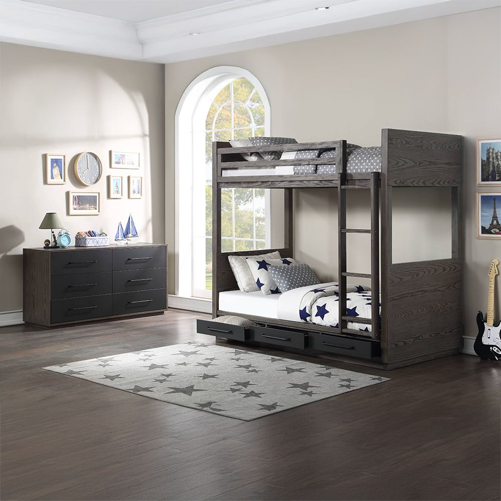 Estevon Twin/Twin Bunk Bed W/Storage – view 7