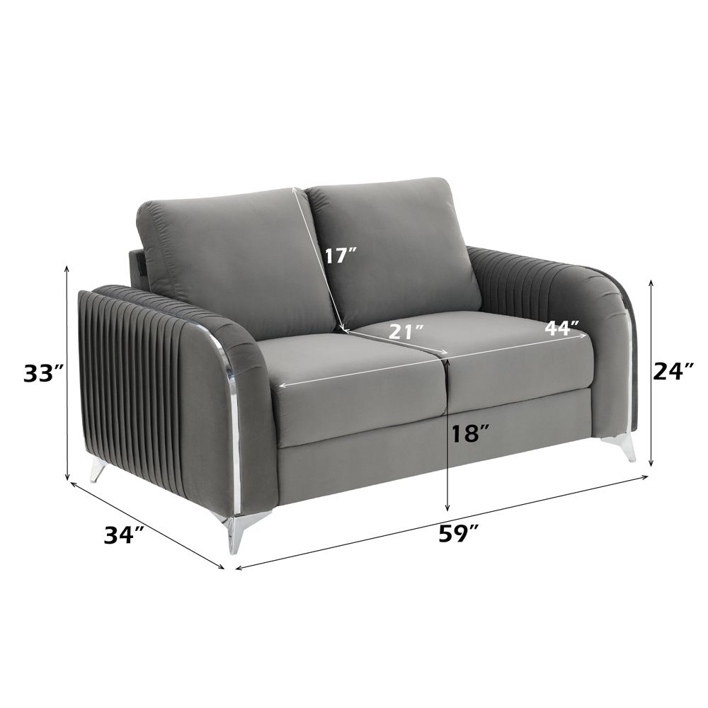 Wenona Loveseat – dimensions diagram