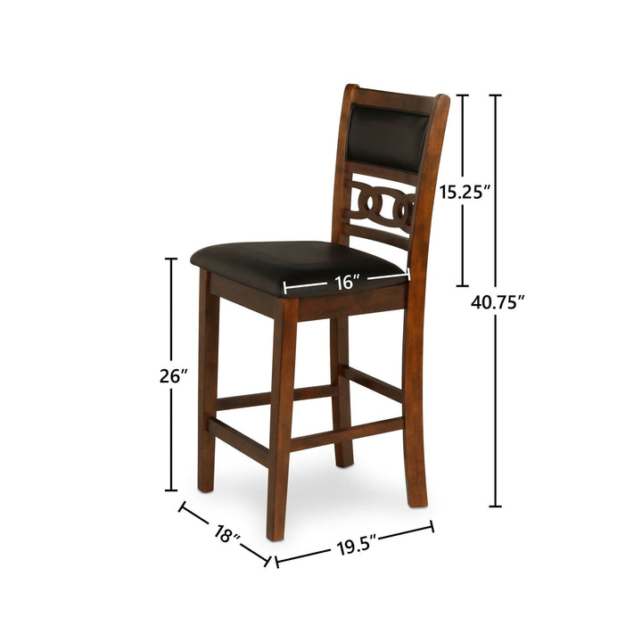 Gia 5 Pc 42" Round Counter Dining Table &amp; 4 Chairs-Brown