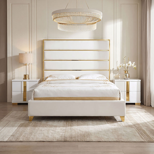 Andriola Bed, Gold/White - view 5