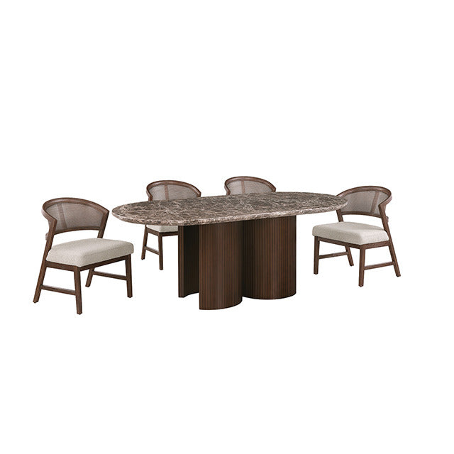Narvik 5 Pc. Dining Table Set, Dark Brown/Walnut - view 4
