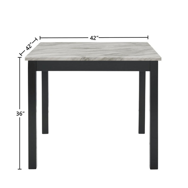 Celeste 5pc 42" Marble Finish Counter Table &amp; 4 Chairs-Black
