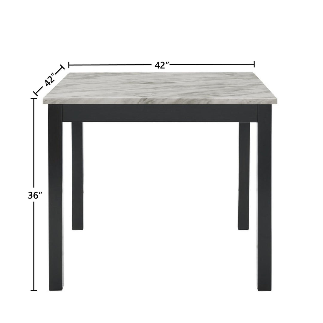 Celeste 5pc 42" Marble Finish Counter Table & 4 Chairs-Black