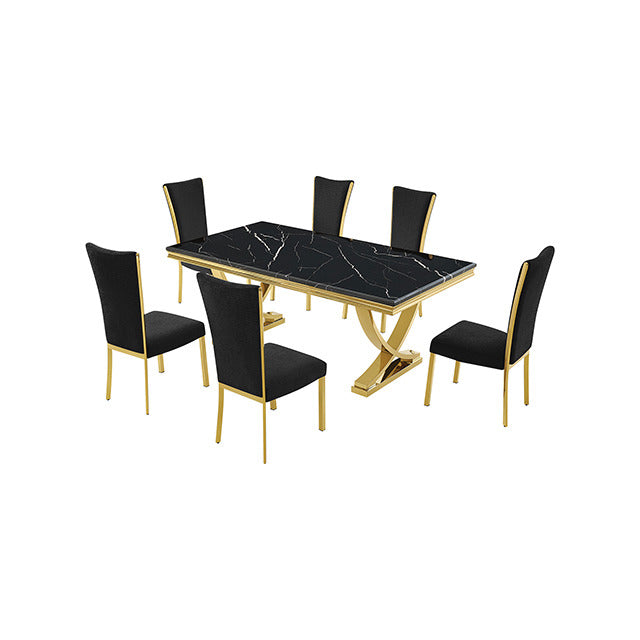 Wadenstil Dining Table, Black/Gold - view 4