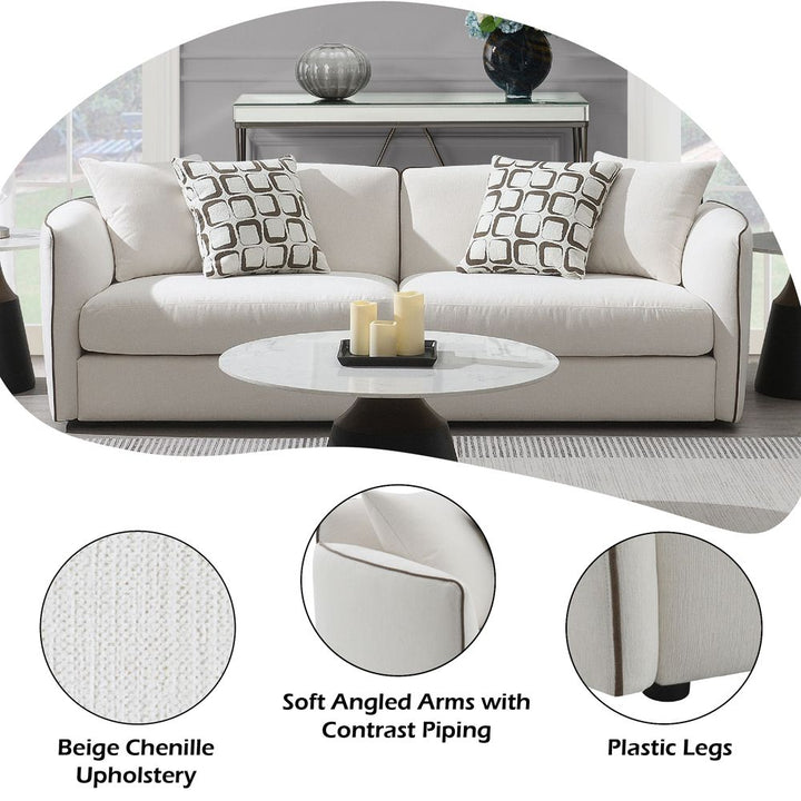 Yolanda Sofa w/4 Pillows – features callout