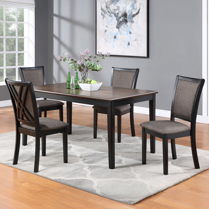 Potomac  60" Rectangle Dining Table &amp; 4 Chairs-Brown/black