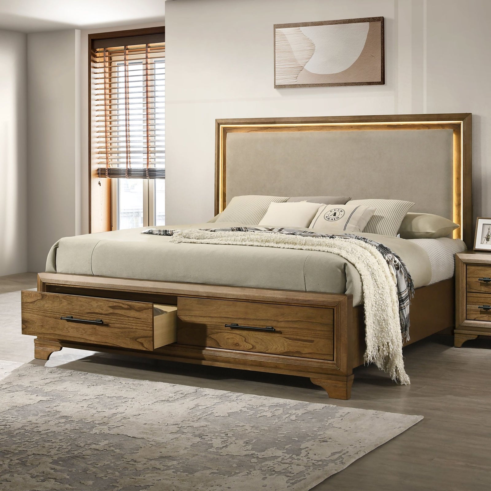 Talcott 5/0 Q Storage Footboard & Slats- Honey