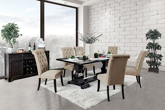 Nerissa 7 Pc Dining Table Set, Antique Black - view 2