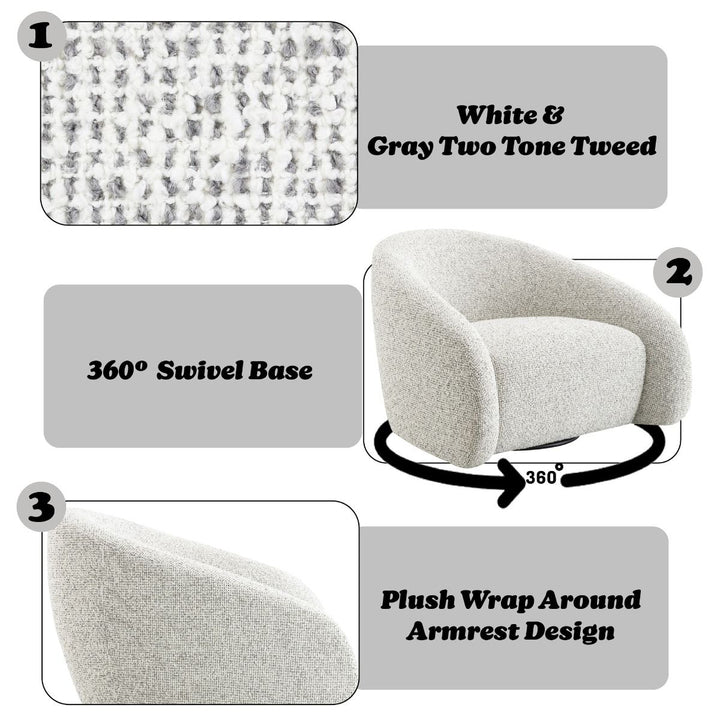 Zoey Accent Chair w/Swivel – features callout