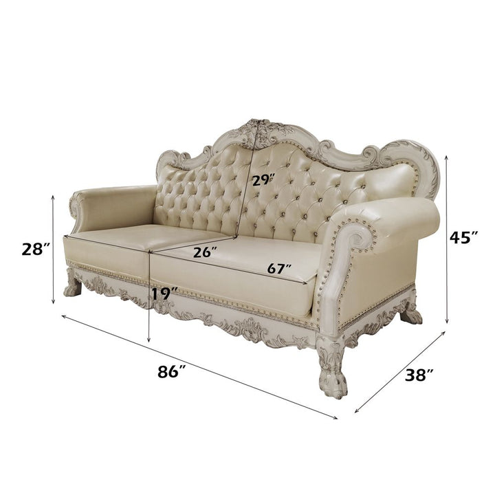 Dresden Sofa W/4 Pillows – dimensions diagram