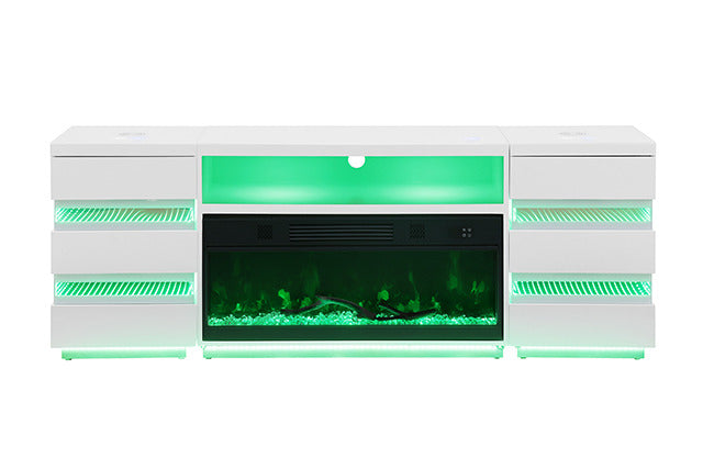 Terni Tv Stand W/ Fireplace, White - view 10