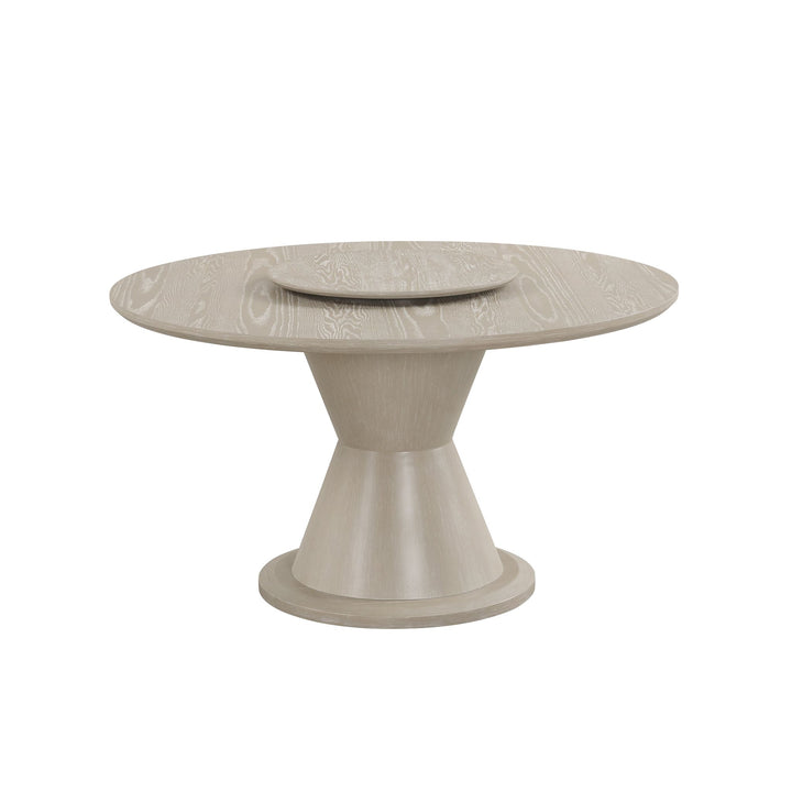 Gwendolyn Round Dining Table Top &amp; Lazy Susan-Cerused Taupe