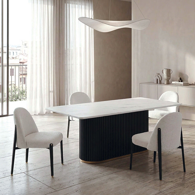 Borden 5 Pc. Dining Table Set, Black/White - view 3
